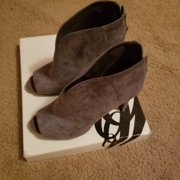 Nine west peeptoe Gray boots - Picture 4 of 5